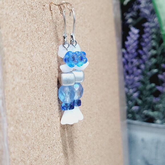 NEW BOHEMIALIZ earrings 689frozebl#mfs Czech Blue dangle earrings fairy earrings - Picture 3 of 5